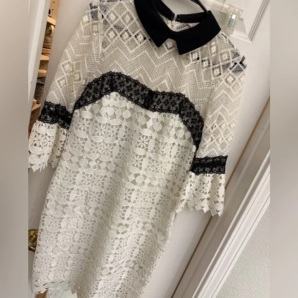 Nanette Lepore Lace Dress with Black Details - Picture 3 of 7